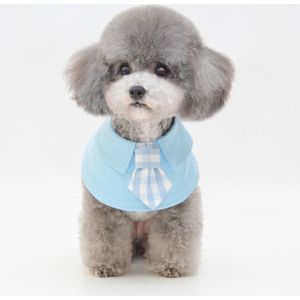 Pet Shawl Scarf Saliva Towel Dog Clothes Accessories  Size:L(Blue)