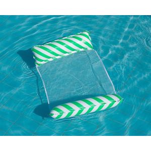 Inflatable Recliner On Water Foldable Backrest Floating Bed Inflatable Floating Row  Style? Diagonal Stripes (Green)