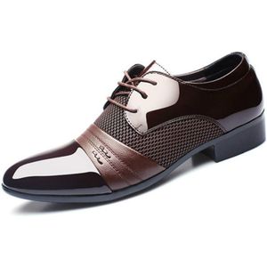 Platte schoenen ademend mannen Business jurk schoenen  grootte: 45 (bruin)