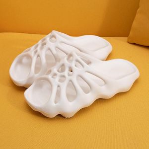 Women Hole Wave Home Indoor Slippers  Size: 42-43(Rice White)