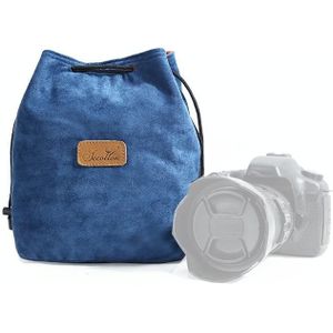 S.C.COTTON Liner Shockproof Digital Protection Portable SLR Lens Bag Micro Single Camera Bag Square Blue L