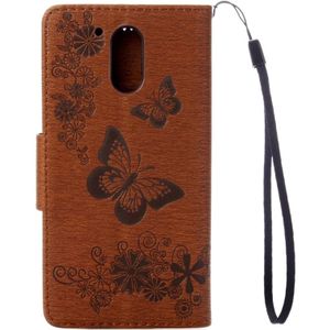 For Motorola Moto G (4rd gen) Plus Pressed Flowers Butterfly Pattern Leather Case with Holder & Card Slots & Wallet(Brown)