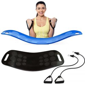 ABS Twist Fitness Balance Board Abdomen Leg Swing Exercise Board Yoga Balance Board(Black + Blue Rope)