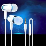 3.5mm Wired Earphone Earbuds Stereo Sound Metal Bass Headset with Mic for Smart Phone(Blue)