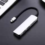 Type-C Type C Hub USB C USB3.1 Hub with HDMI 5 in 1  Combo Hub with 2 USB3.0 Ports SD TF Card Reader USB adapater(Silver)