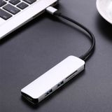 Type-C Type C Hub USB C USB3.1 Hub with HDMI 5 in 1  Combo Hub with 2 USB3.0 Ports SD TF Card Reader USB adapater(Silver)