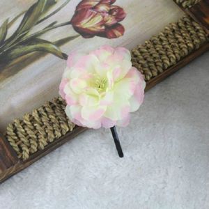 20 PCS Photo Headwear Simulation Small Peony Flower Hairpin Word Clip Beach Vacation Hair Accessories(Light Pink)