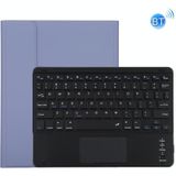 TG97BC Detachable Bluetooth Black Keyboard + Microfiber Leather Protective Case for iPad 9.7 inch  with Touch Pad & Pen Slot & Holder(Purple)