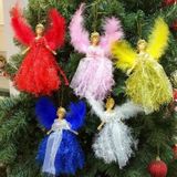 2 PCS Christmas Tree Angel Girl Decorations Closet Decoration Small Pendant(Gold)