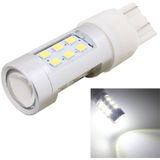 2 PCS T20 4.2W 630LM White Light Dual Wires 21 LED 2835 SMD Car Brake Light Daytime Running Light Bulb  DC 12V