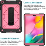 For Galaxy Tab A 10.1 (2019) T510 Contrast Color Silicone + PC Combination Case with Holder(Black + Rose Red)