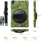 For Samsung Galaxy Tab A 10.1 (2019) T515 / T510 Shockproof Colorful Silicone + PC Protective Case with Holder & Shoulder Strap & Hand Strap(Camouflage)