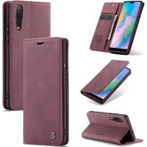 CaseMe-013 Detachable Multifunctional Horizontal Flip Leather Case with Card Slot & Holder for Huawei P20 Pro(Red Wine)