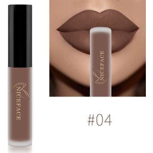 Lip Gloss Nude Matte Liquid Lipstick Waterproof  Long Lasting Moisturizing Lip Makeup Cosmetics(04)