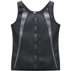 Men Zipper Vest Abdomen Corset Fitness Clothing  Size:L(Grey)