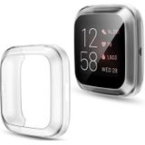 For Fitbit versa 2 Plating TPU All-inclusive Protective Shell(Transparent)..