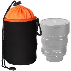SLR Camera Lens Bag Micro Single Lens Bag Lens Inner Bile Bag Waterproof Protective Case Plus Velvet Thickening  Diameter: 10cm  Height: 14cm(Orange)