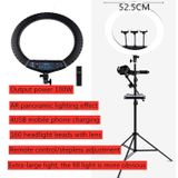 HQ-21N 21 inch 52.5cm LED Ring Vlogging Photography Video Lights Kits with Remote Control & Phone Clamp & 2.1m Tripod Mount  EU Plug
