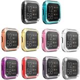 For Fitbit versa 2 PC Double-row Diamond-encrusted Protective Shell(Gun color)