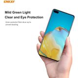 For Huawei P40 2 PCS ENKAY Hat-Prince 0.26mm 9H 6D Curved Full Screen Eye Protection Green Film Tempered Glass Protector