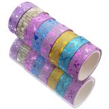 6 Sets 15mmx3m Gold Onion Tape Decorative Stickers Handmade Decorative Material Tape Color Random Delivery(Pattern)