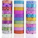6 Sets 15mmx3m Gold Onion Tape Decorative Stickers Handmade Decorative Material Tape Color Random Delivery(Pattern)