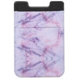 Marble Pattern Road Stretch Phone Back Plastic Card Holder Sticky Phone Clip(Purple  )