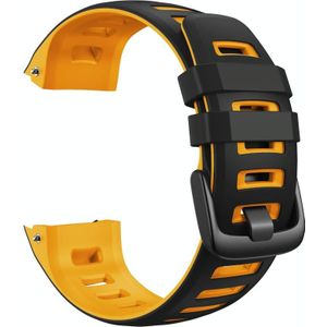 For Garmin Instinct / Instinct Esports Two-color Silicone Replacement Strap Watchband(Black+Yellow)