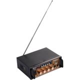 AK-698E HiFi Stereo Audio Power Amplifier 20W + 20W Digital Player with Remote Control  Support FM / SD / MP3 Player / USB  AC 220V / DC 12V(Black)