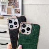 Voor iPhone 13 Pro Max Nano Galvaniseren Krokodil Textuur Lederen Telefoon Case (Zwart)