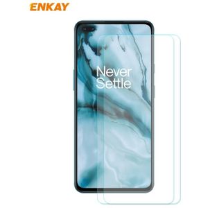 For OnePlus Nord 2 PCS ENKAY Hat-Prince 0.26mm 9H 2.5D Curved Edge Tempered Glass Film