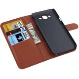 For Galaxy A5 / A500F Litchi Texture Horizontal Flip Leather Case with Holder & Card Slots & Wallet(Brown)