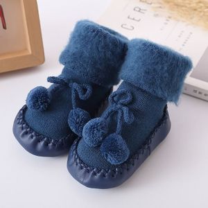 Winter Baby Warmer Floor Socks Anti-Slip Baby Step Socks  Size:13cm(Blue)