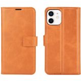 Retro Calf Pattern Buckle Horizontal Flip Leather Case with Holder & Card Slot & Wallet For iPhone 12 / IPhone 12 Pro(Yellow)