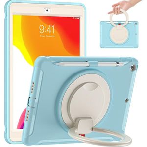 Shockproof TPU + PC Protective Case with 360 Degree Rotation Foldable Handle Grip Holder & Pen Slot For iPad 10.2 2020 / 2019(Ice Crystal Blue)