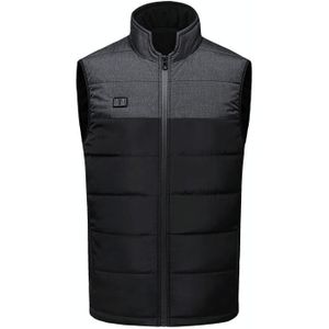 Verwarmd vest Elektrische verwarming 3 warme katoenen jas met constante temperatuur  maat: 3XL (zwarte verwarming met 4 zones)