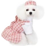 Pet Clothes Dog Dress Summer Thin Uniform Skirt  Size: S(Pink)