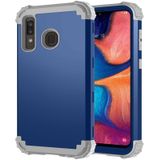 Voor Samsung Galaxy A20/A30/A50 PC + Siliconen driedelige shockproof beschermhoes(Blauw)