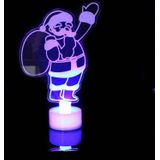 10 PCS Creative Christmas LED Light Colorful Flashing 3D Night Light(Santa Claus)