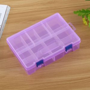 Double layer 8 Slots Plastic Jewelry Box Organizer Storage Container with Adjustable Dividers(Purple)