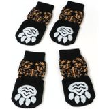 Pet Socks Cotton Anti-Scratch Breathable Foot Cover  Size: 5XL(Black Strips)