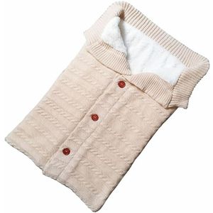 Warm Soft Cotton Knitting Envelope Newborn Baby Sleeping Bag(Beige)