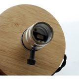 Retro Desktop Decoration Solid Wood E27 Base Lamp Holder without Light Source  EU Plug(Brown)