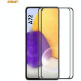 For Samsung Galaxy A72 4G / 5G 2 PCS ENKAY Hat-Prince Anti-drop Full Glue Tempered Glass Full Screen Film Anti-fall Protector