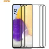 For Samsung Galaxy A72 4G / 5G 5 PCS ENKAY Hat-Prince Anti-drop Full Glue Tempered Glass Full Screen Film Anti-fall Protector