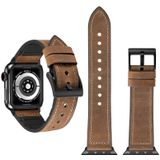 Crazy Horse textuur TPU + roestvrijstaal horloge band voor Apple horloge serie 3 & 2 & 1 42mm (bruin)