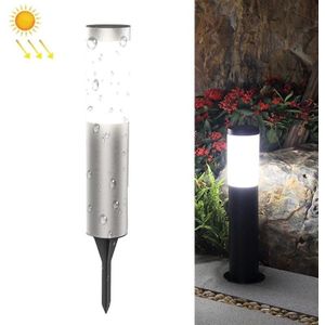 DSA-001 Solar Garden Column Outdoor Lawn Light  Style: Silver-White Light