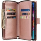 For Samsung Galaxy A70 Zipper Wallet Bag Horizontal Flip PU Leather Case with Holder & 9 Card Slots & Wallet & Lanyard & Photo Frame(Rose Gold)
