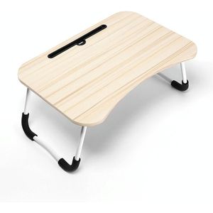 USB Folding Computer Desk With Fan & Lamp  Size: 60x40x28cm(White Maple)