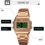 SKMEI 1646 LED Digital Display Luminous Electronic Watch(Gold)